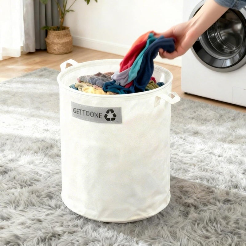 GETTOONE Heavy Duty Lawn and Leaf Bag 32 Gallon, Reusable Round Outdoor Yard Waste Bag with 4 Handles, Tear-Resistant for Lawn Clippings, Storage, Moving - Image 4